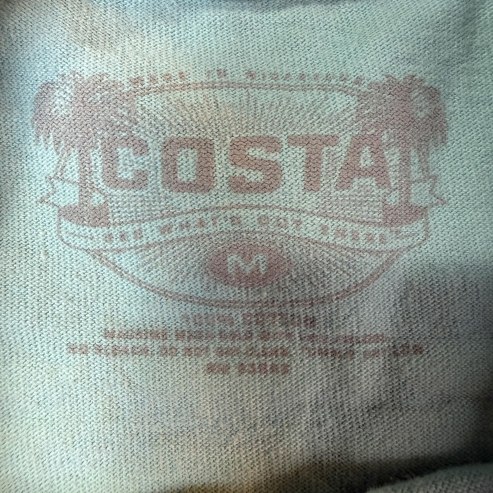 Costa TShirt Mens M Blue Logo Fish Swirl Ocean Outdoors Fishing Gorpcore - Picture 3 of 5